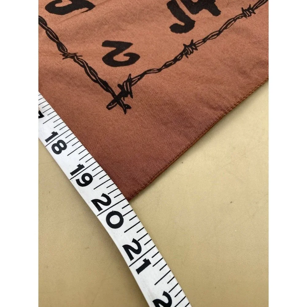 Cowboy Living Brown Bandana Western Brands Barbed Wire 20” Square